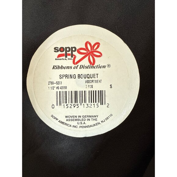 Sopp Ribbons Of Distinction Wired Spring Bouquet Ribbon 1.5" Wide 3 Yds Long - Picture 3 of 5